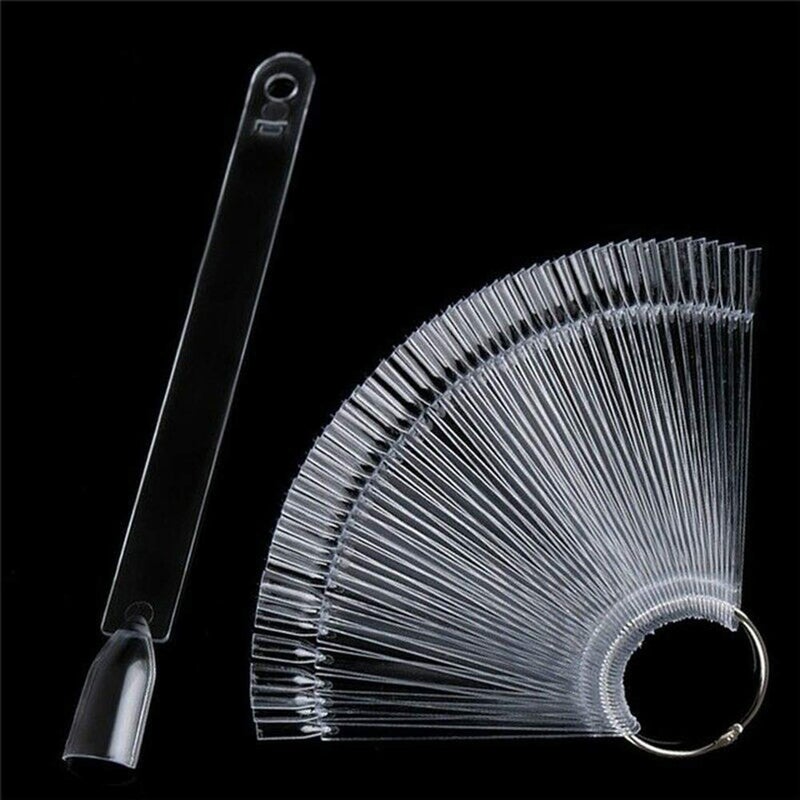 Beuniar Nail Swatch Sticks with Ring for Nail Polish Color Display Board Art Supplies Practice Samples with Number Stickers (100pcs clear) - Image 2